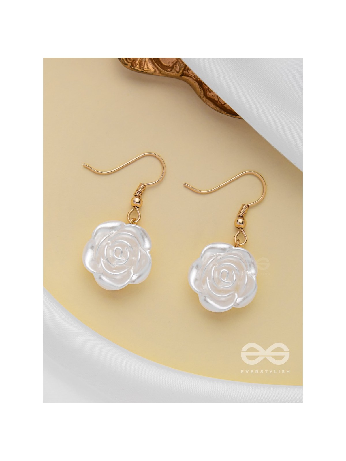 MINIATURE ROSE ROMANCE - GOLDEN EMBELLISHED EARRINGS