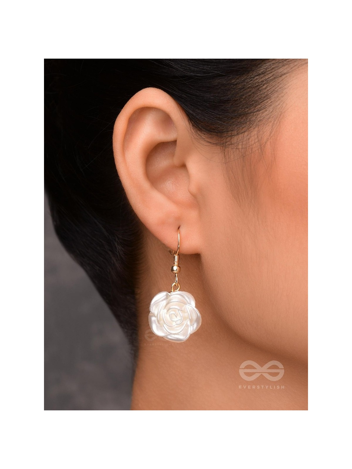 MINIATURE ROSE ROMANCE - GOLDEN EMBELLISHED EARRINGS