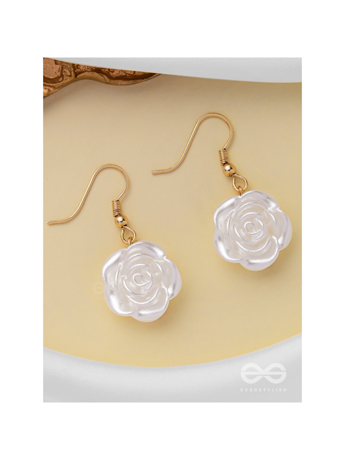 MINIATURE ROSE ROMANCE - GOLDEN EMBELLISHED EARRINGS
