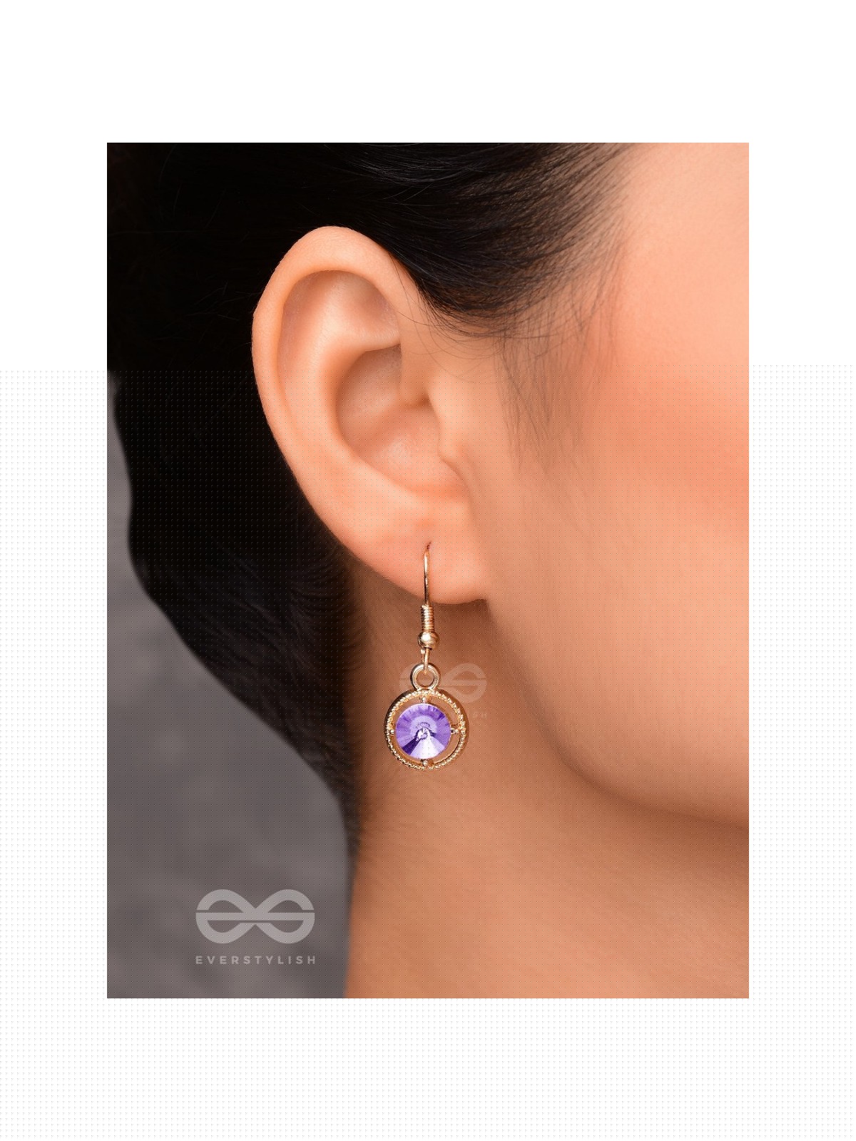 THE PURPLE HAZE - GOLDEN EMBELLISHED EARRINGS