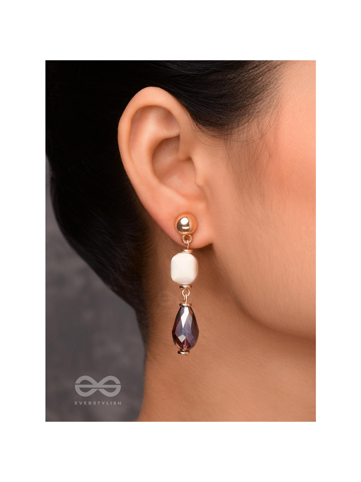 LUSTRE OF DUSK - GOLDEN EMBELLISHED EARRINGS