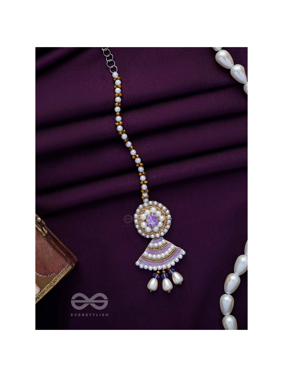 SVANIKA - THE RADIANT ONE - STONE, PEARL AND BEADS EMBROIDERED MAANGTIKA