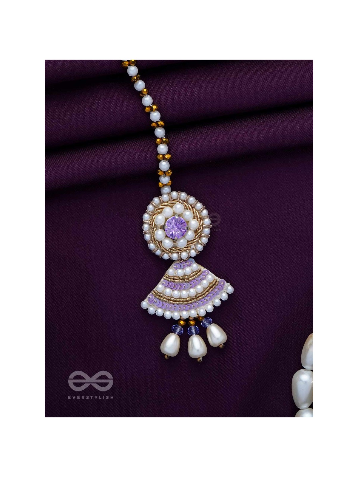 SVANIKA - THE RADIANT ONE - STONE, PEARL AND BEADS EMBROIDERED MAANGTIKA