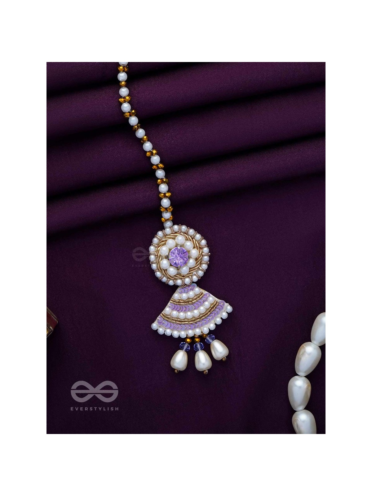 SVANIKA - THE RADIANT ONE - STONE, PEARL AND BEADS EMBROIDERED MAANGTIKA