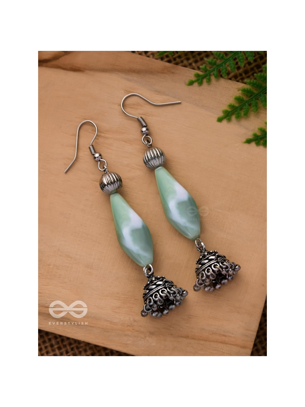 THE MEADOW MELODY - OXIDISED JHUMKA EARRINGS