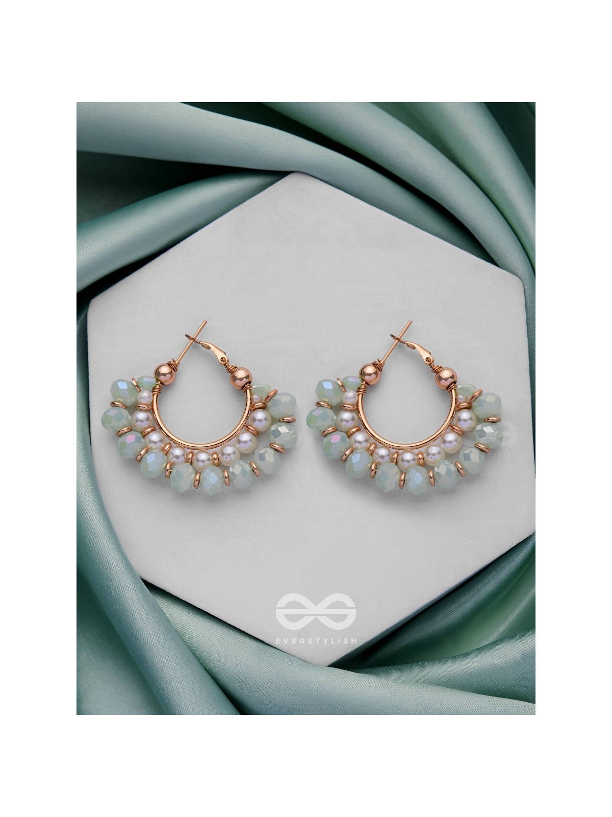 THE DREAMY DRIFT  - GOLDEN EMBELLISHED HOOP EARRINGS