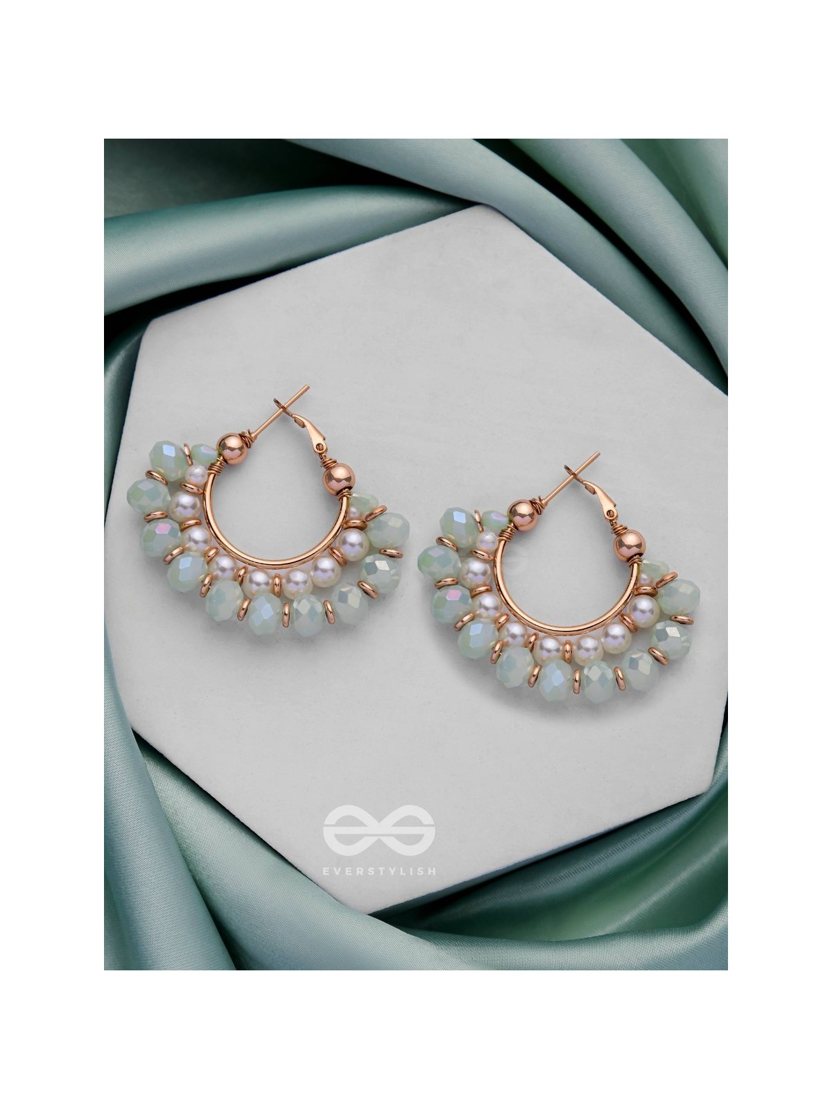 THE DREAMY DRIFT  - GOLDEN EMBELLISHED HOOP EARRINGS