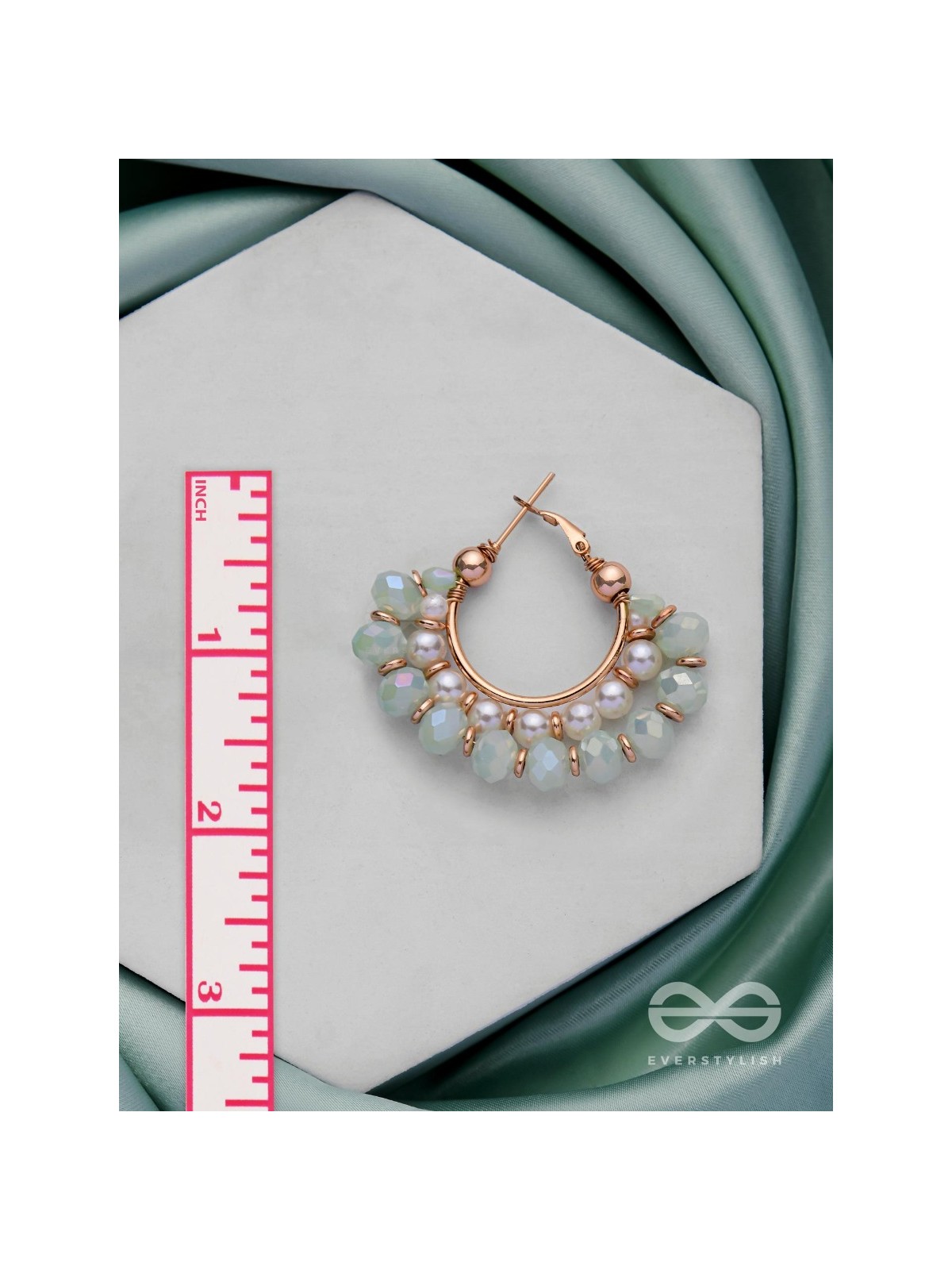 THE DREAMY DRIFT  - GOLDEN EMBELLISHED HOOP EARRINGS