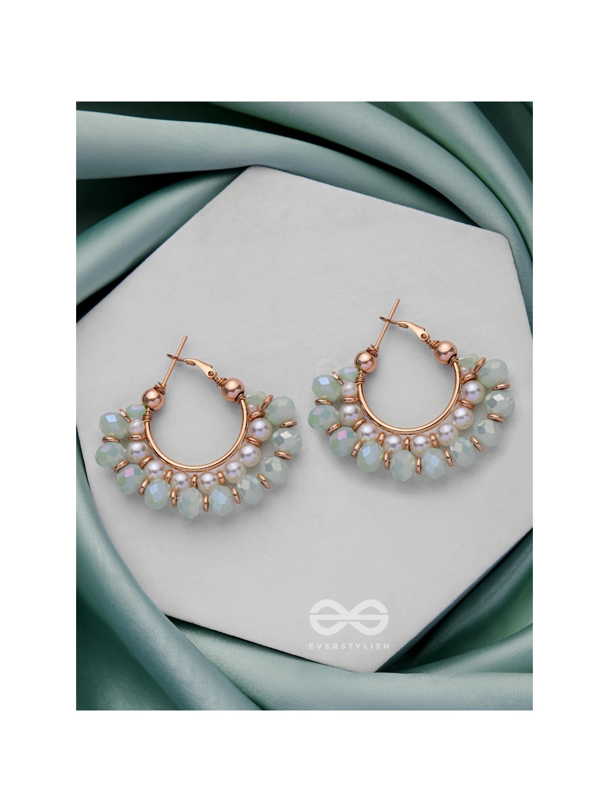 THE DREAMY DRIFT  - GOLDEN EMBELLISHED HOOP EARRINGS