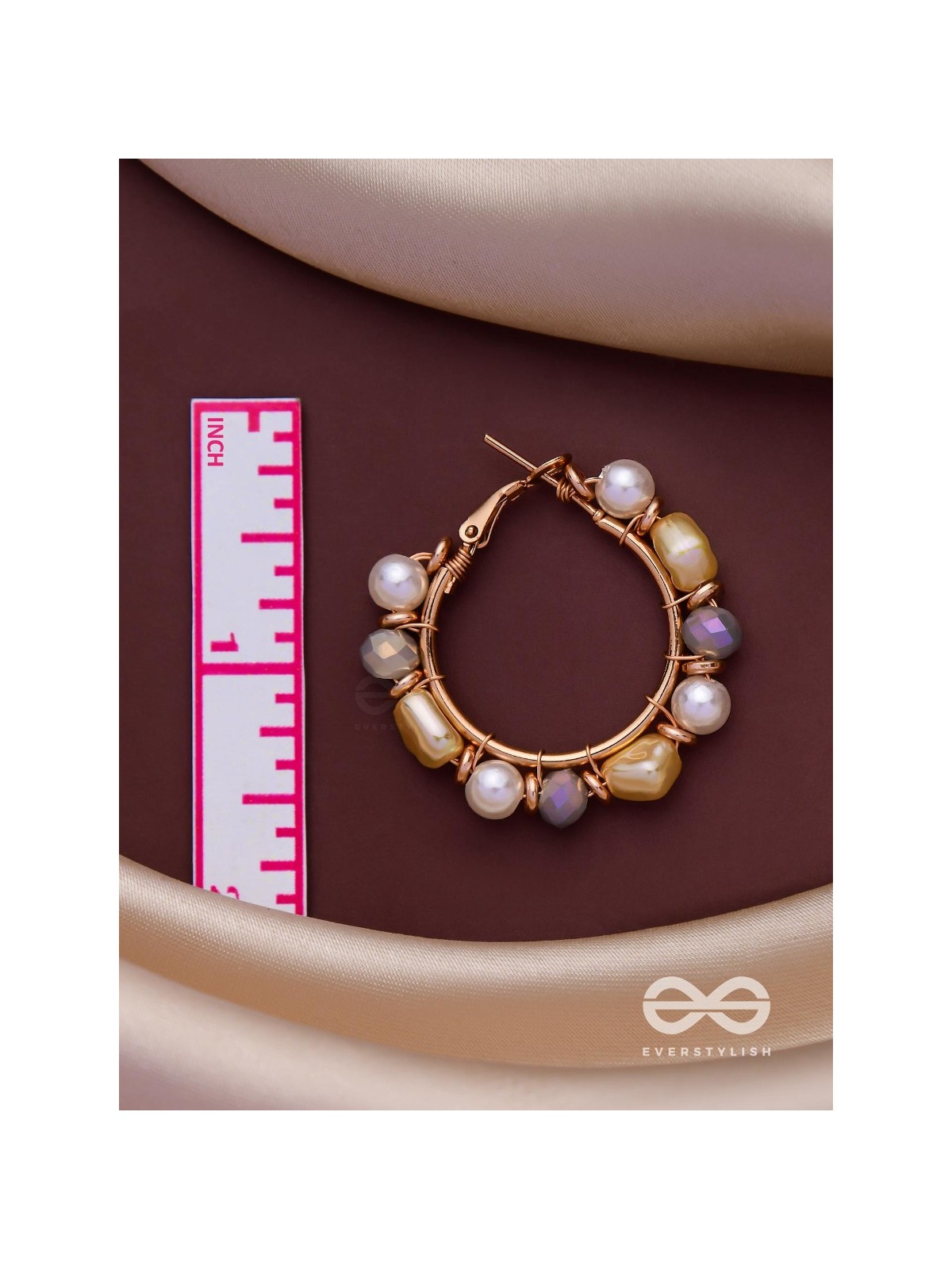 WHIMSICAL WONDERBEADS - GOLDEN EMBELLISHED HOOP EARRINGS