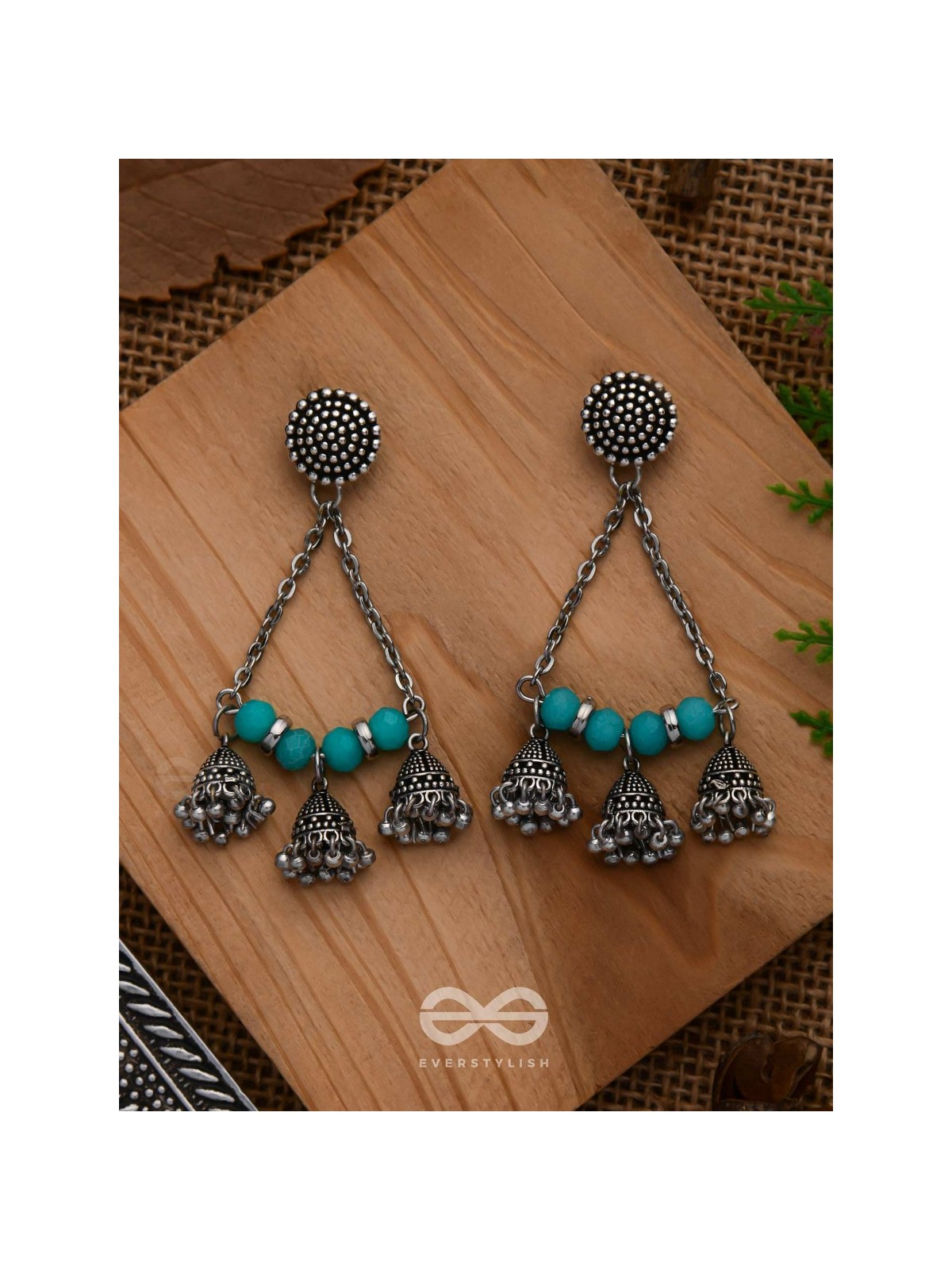 The Sky Marvels - Oxidised And Beaded Earrings