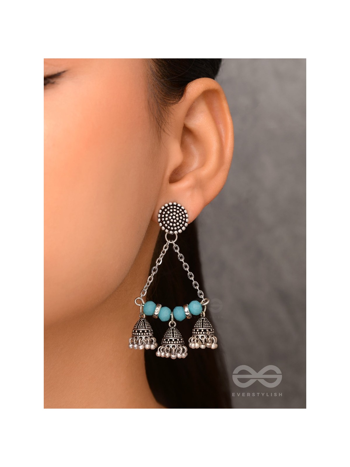 The Sky Marvels - Oxidised And Beaded Earrings