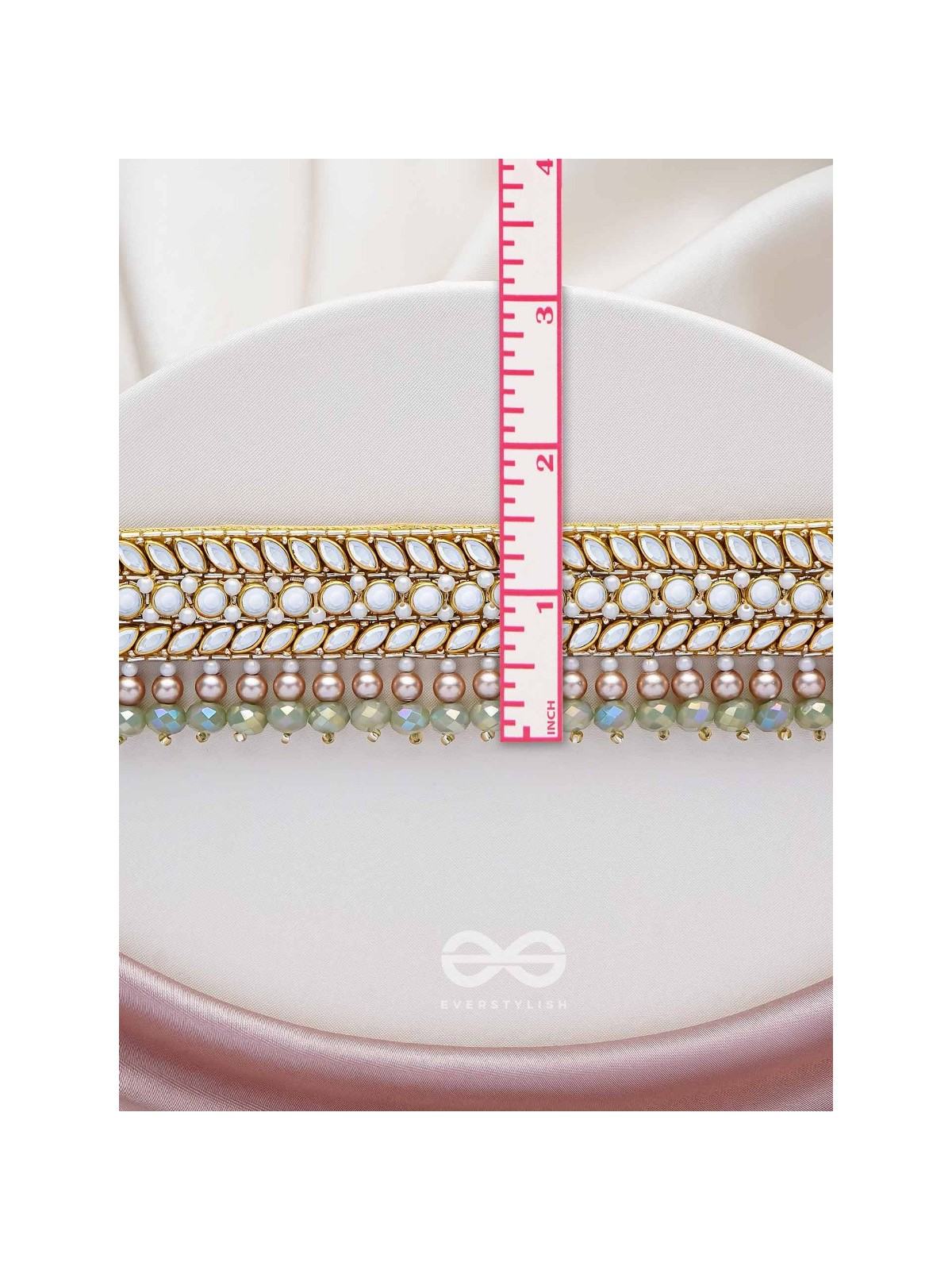 Ambaraukas- Walk On The Skyline- Beads, Polki And Kundan Finished Hand Embroidered Choker Neckpiece 