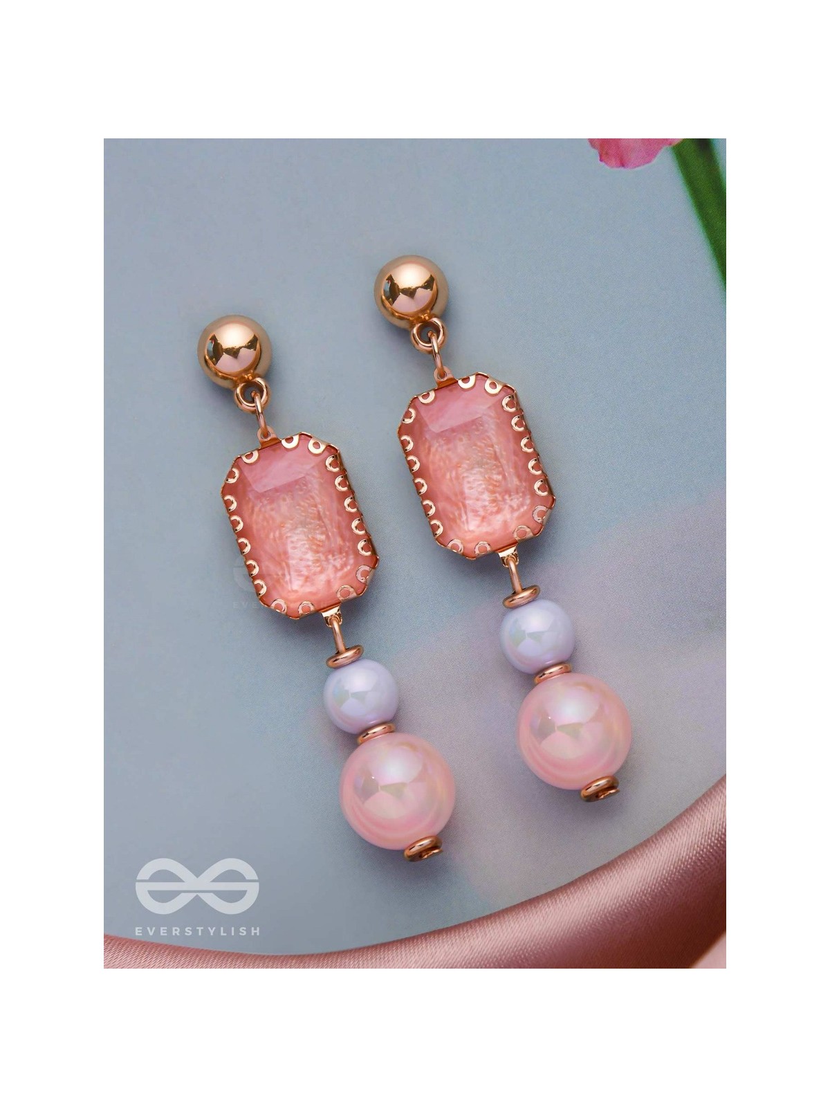 THE SPRING SKIES - GOLDEN EMBELLISHED EARRINGS