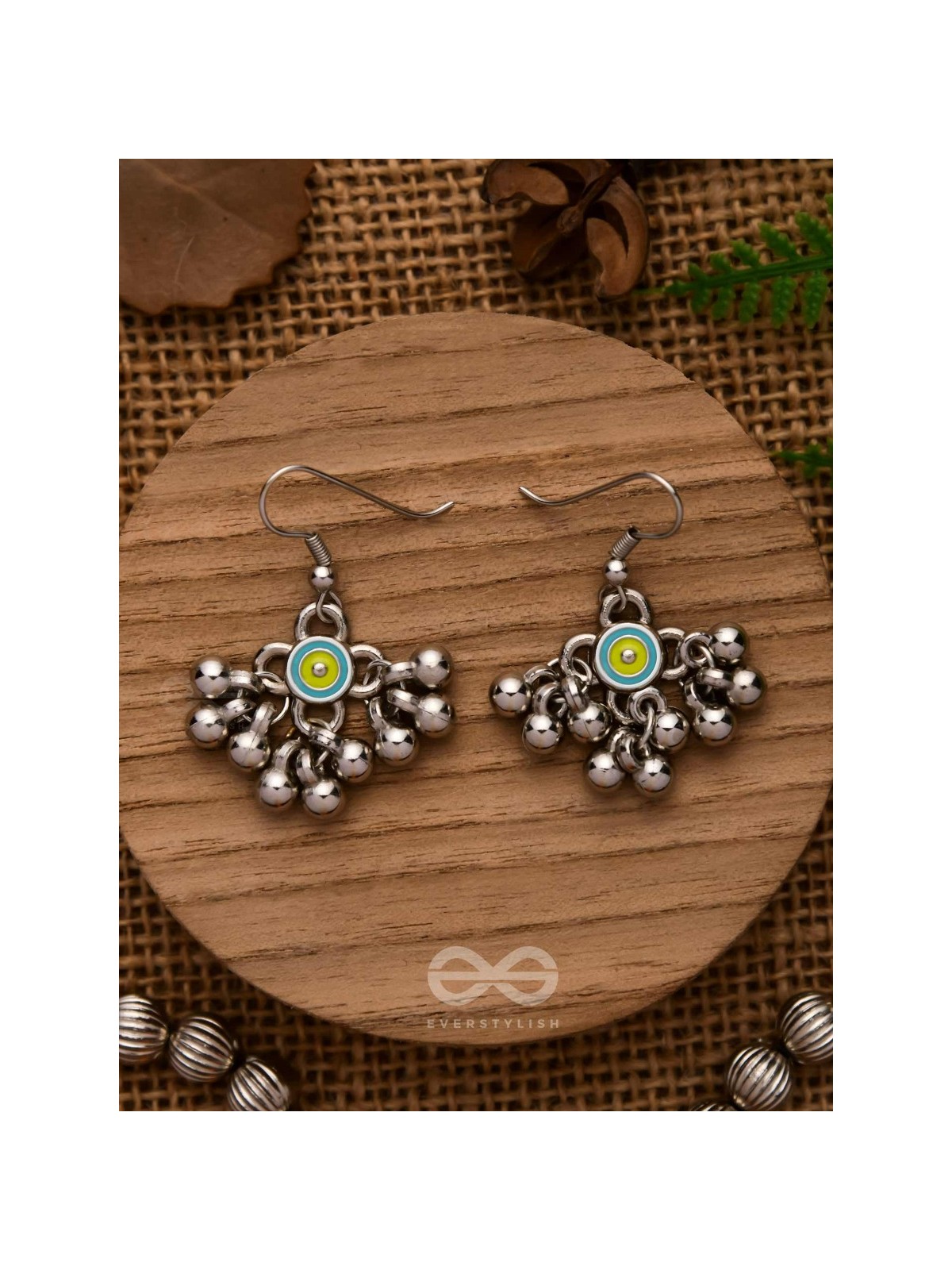 THE BLUEBELL SUNSHINE - OXIDISED EMBELLISHED EARRINGS