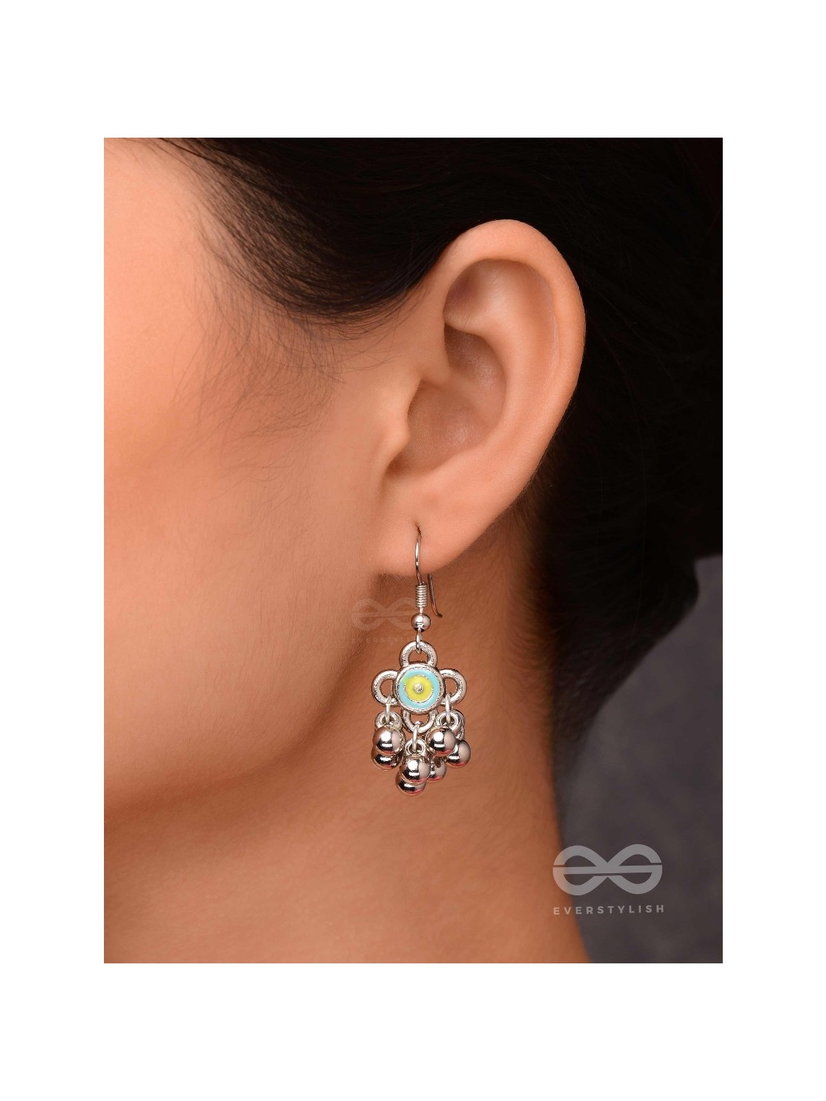 THE BLUEBELL SUNSHINE - OXIDISED EMBELLISHED EARRINGS