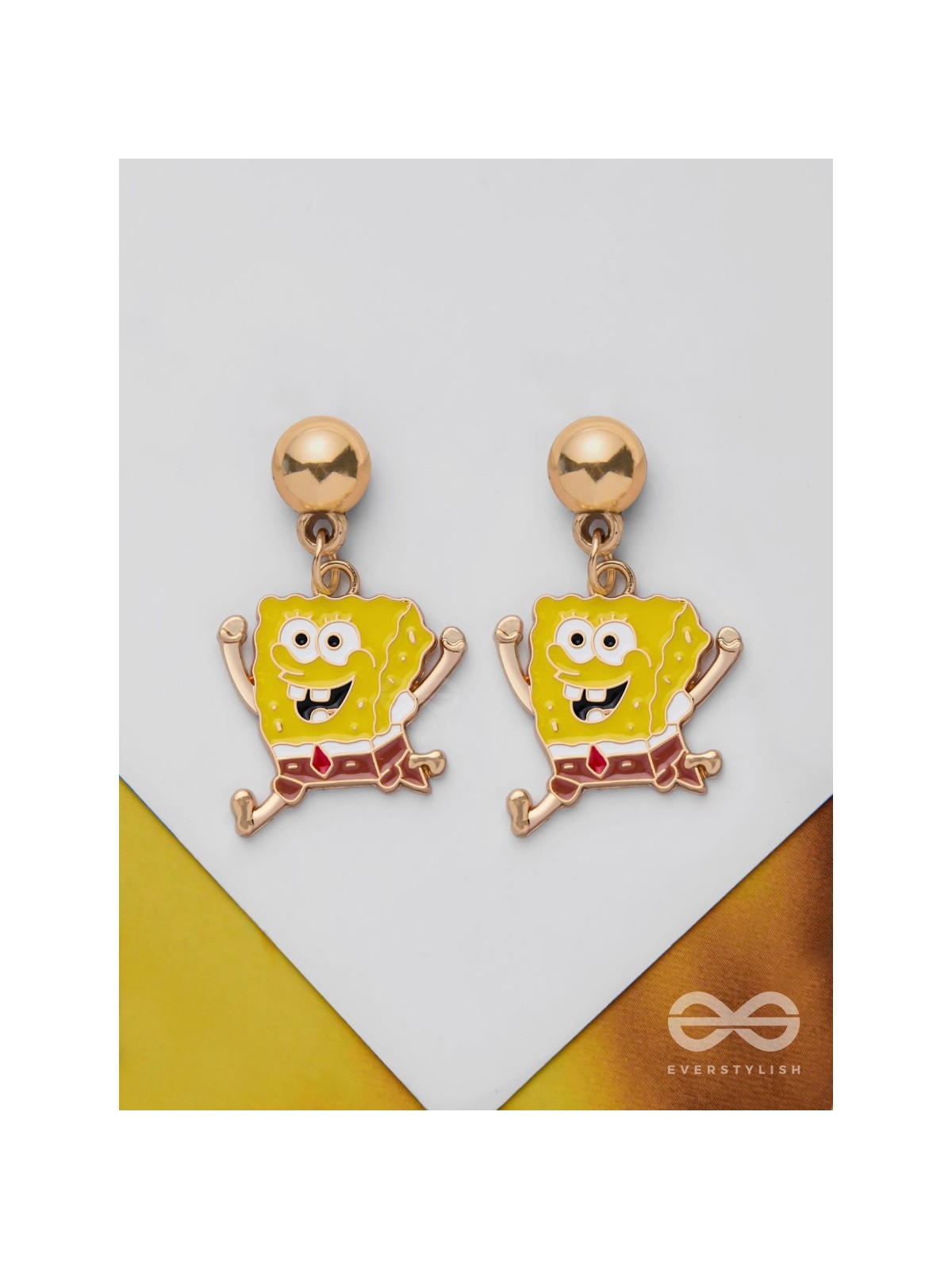 SPONGEBOB SQUAREGEMS - GOLDEN EMBELLISHED EARRINGS