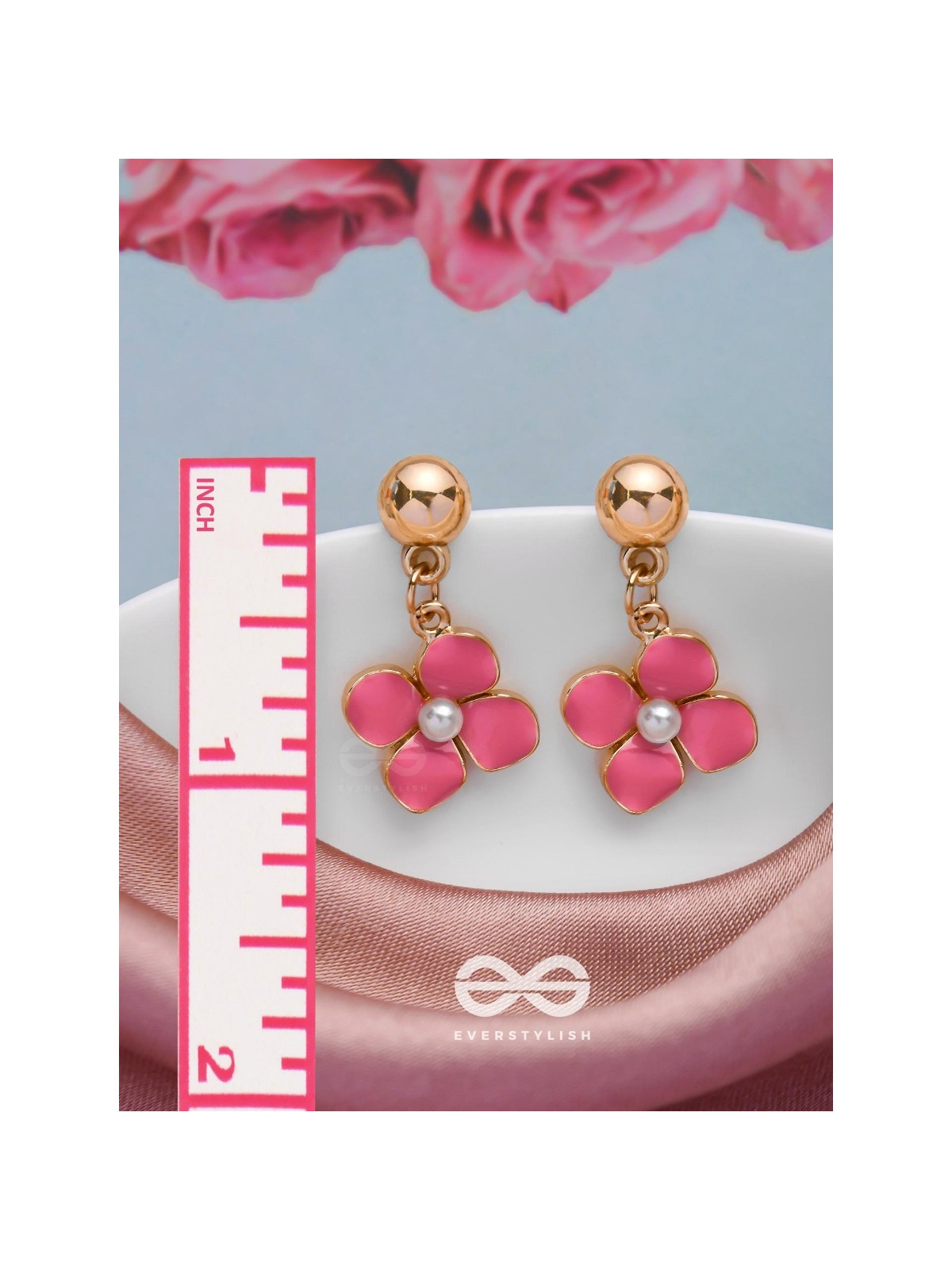 BLOOMLET DELIGHTS - GOLDEN EMBELLISHED EARRINGS