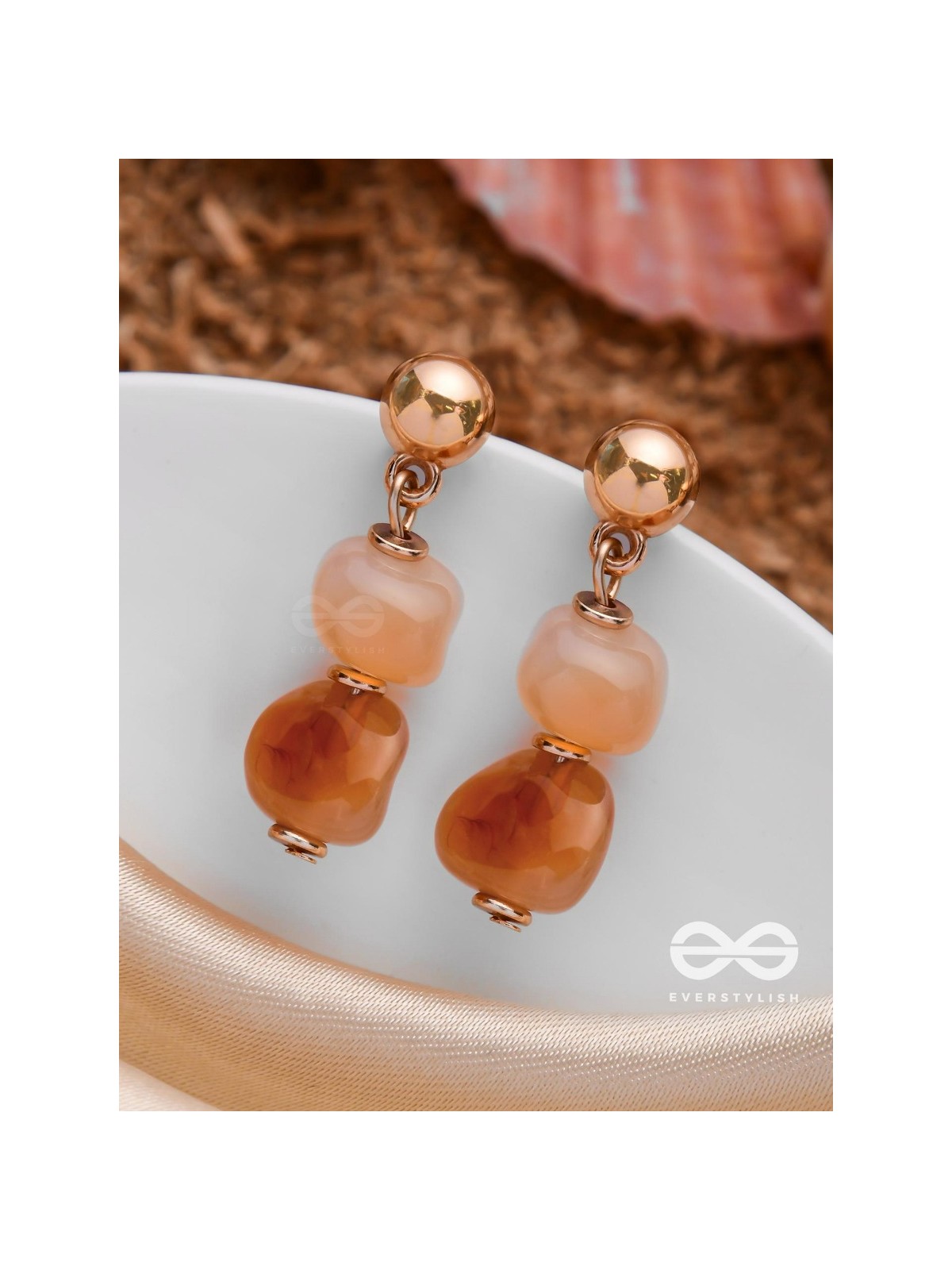 THE FADING BLAZE - GOLDEN EMBELLISHED EARRINGS