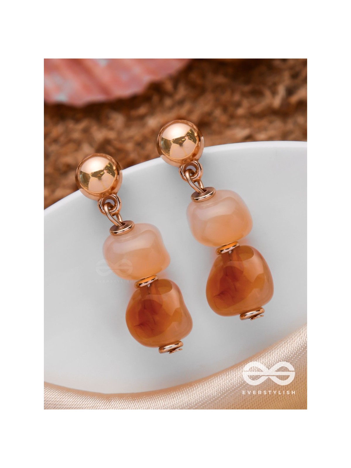 THE FADING BLAZE - GOLDEN EMBELLISHED EARRINGS