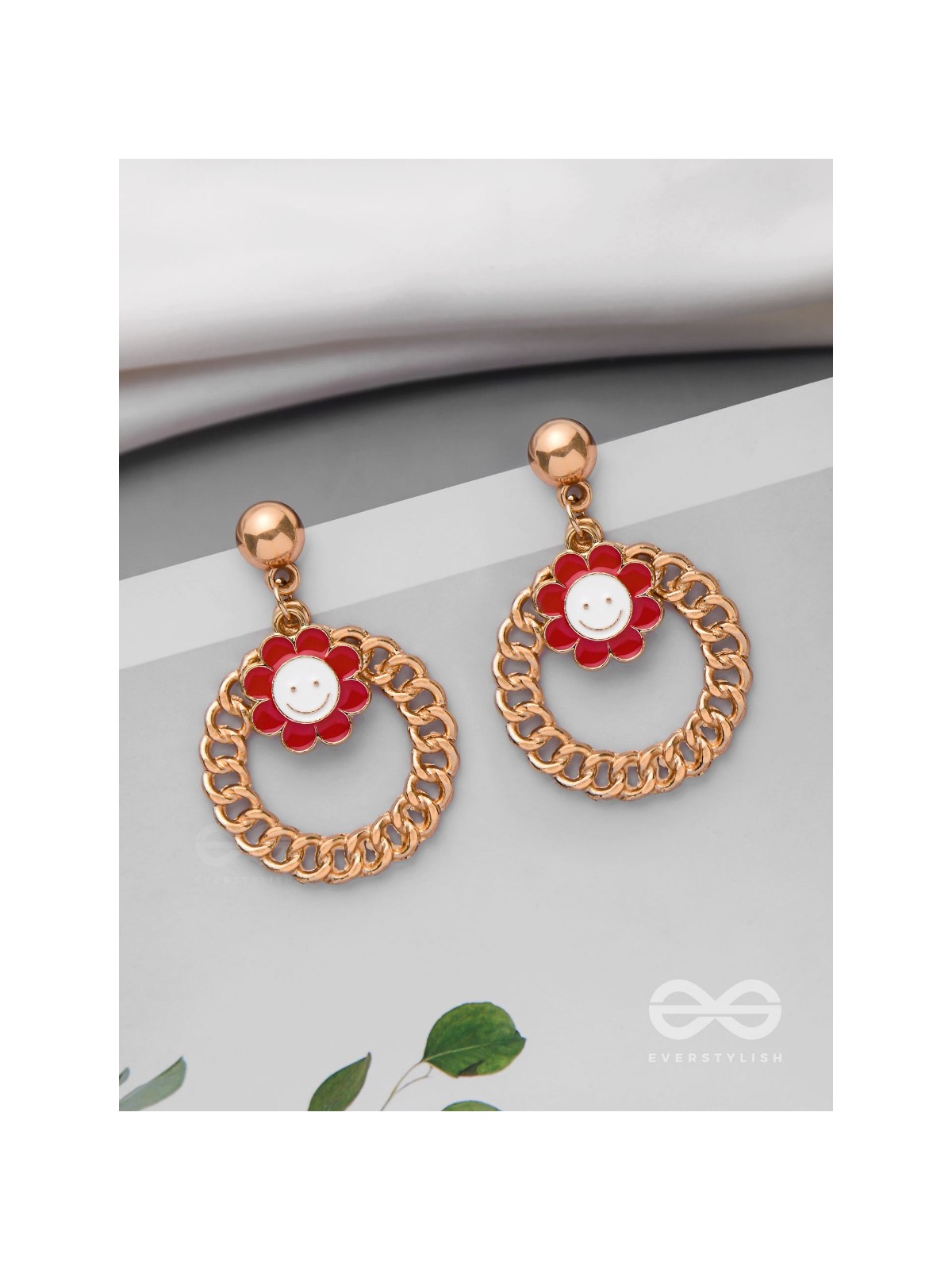 PLAYFUL POSY DELIGHTS - GOLDEN EMBELLISHED EARRINGS