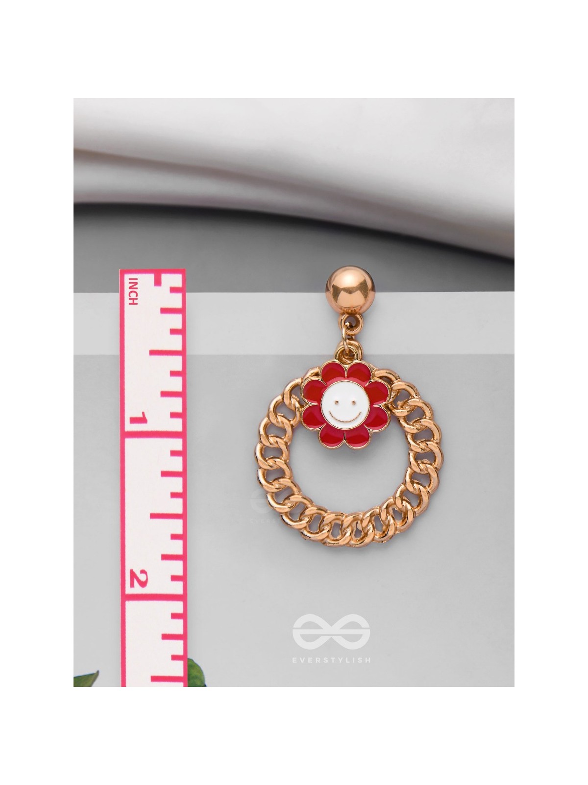 PLAYFUL POSY DELIGHTS - GOLDEN EMBELLISHED EARRINGS