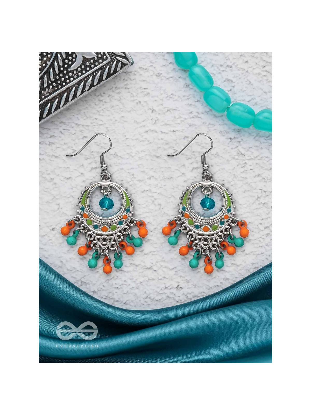 Tropical Tease - Enamelled Oxidised Earrings