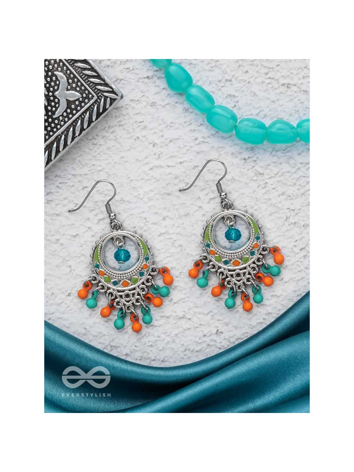 Tropical Tease - Enamelled Oxidised Earrings