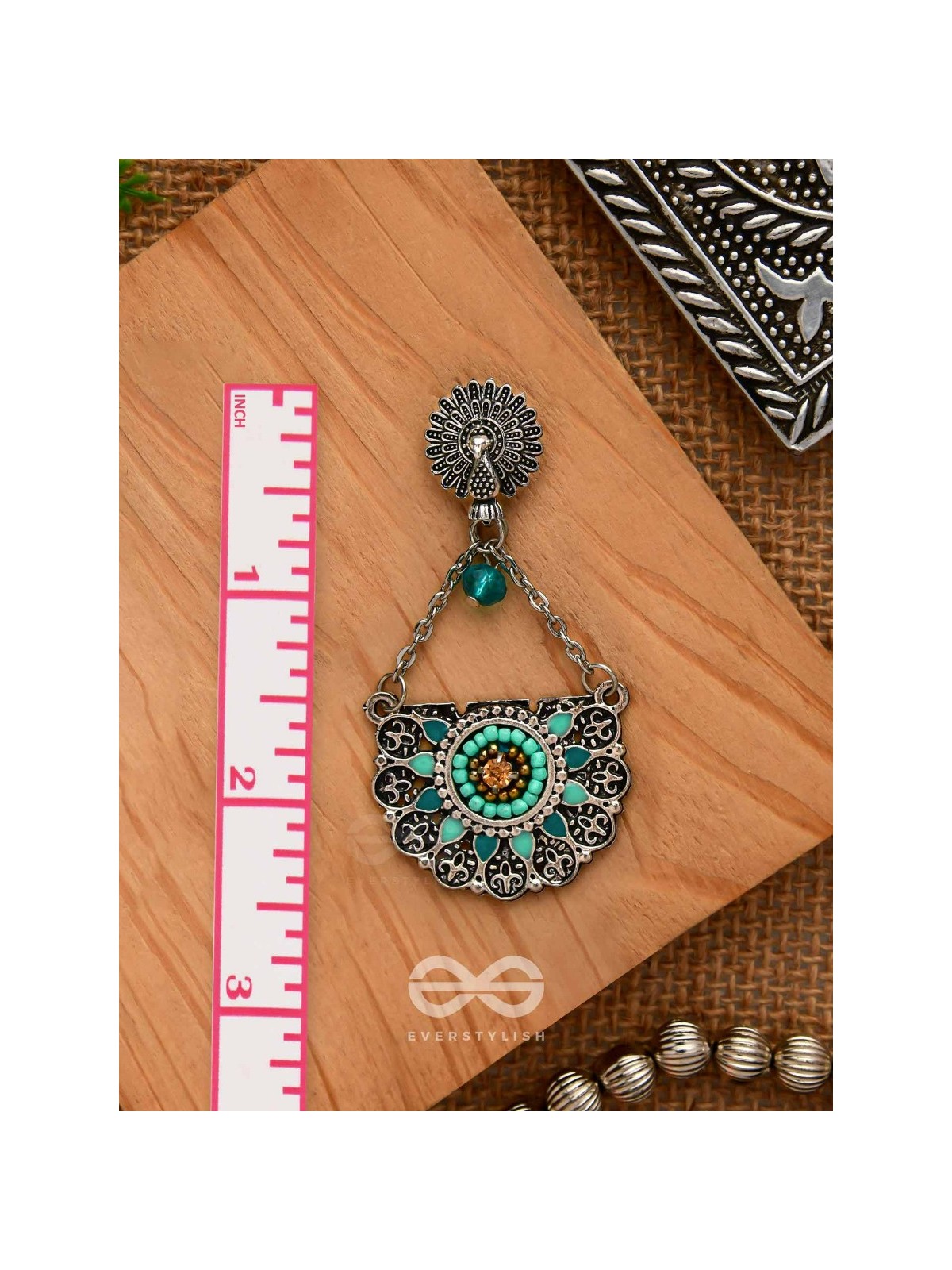 Enchanted Mandalas - Oxidised Beaded Earrings