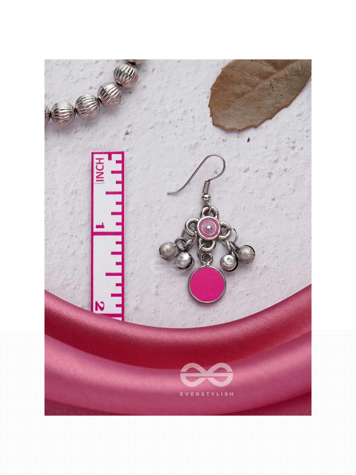 Rosy Tinkles - Enamelled Oxidised Earrings