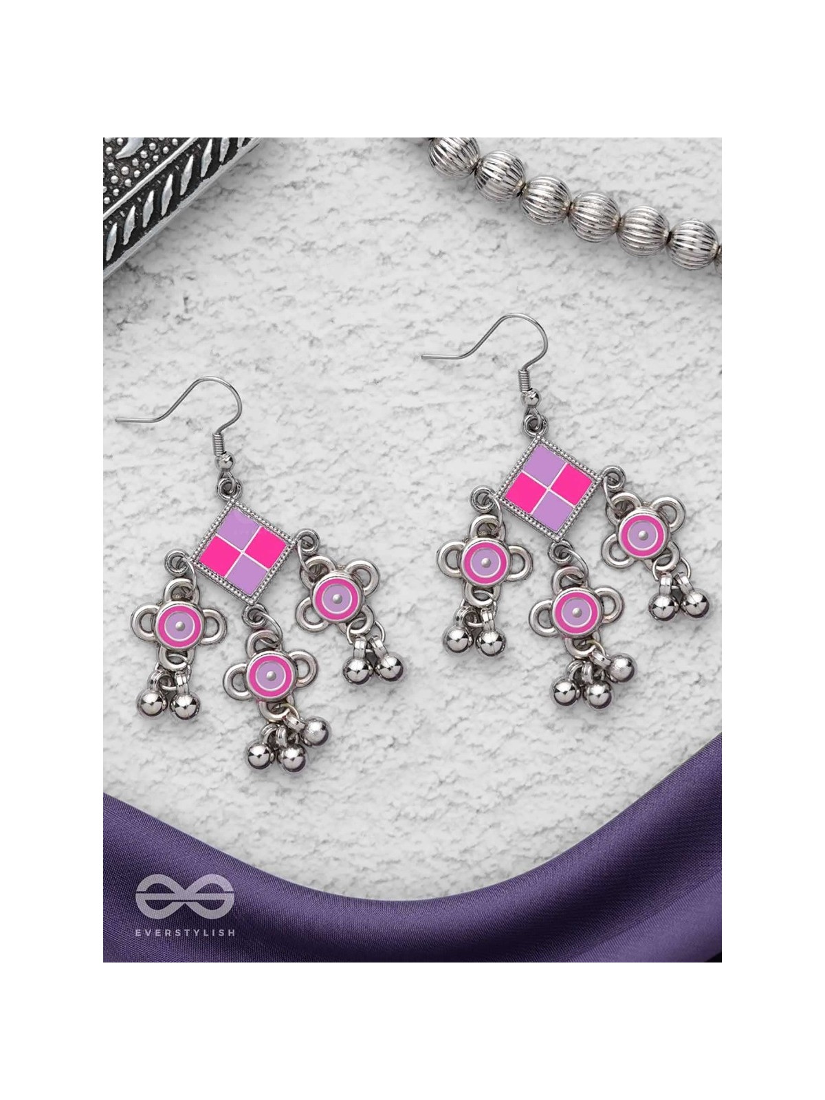 Dreamy Gala - Enamelled Oxidised Earrings