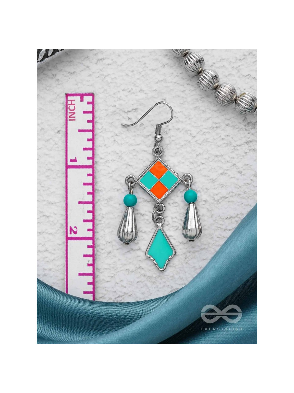 Sunburst Symphony - Enamelled Oxidised Earrings