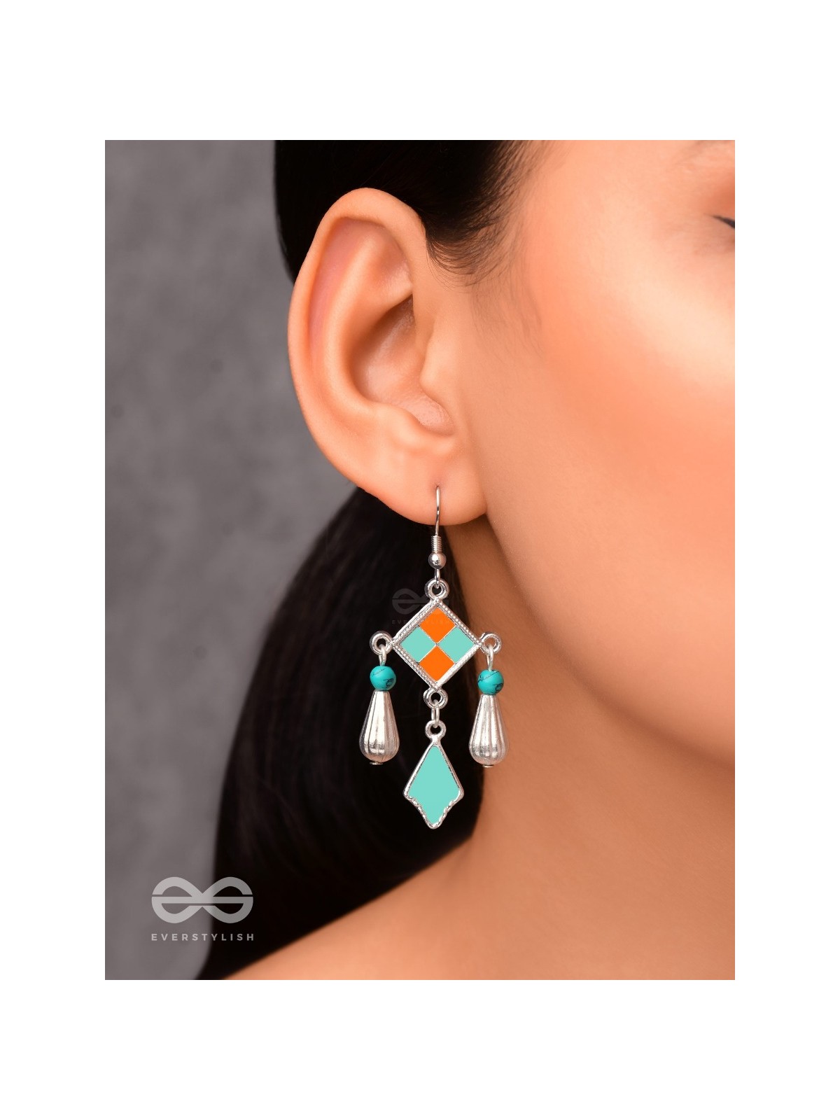 Sunburst Symphony - Enamelled Oxidised Earrings