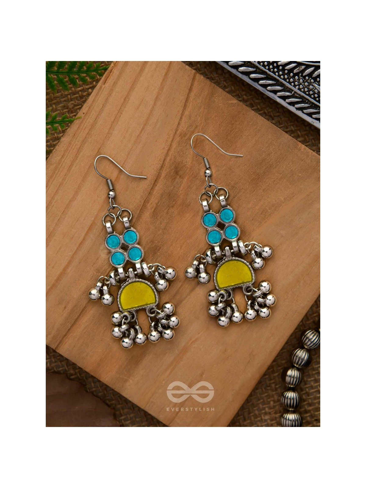 Daybreak Drizzle - Silver Enamelled Earrings