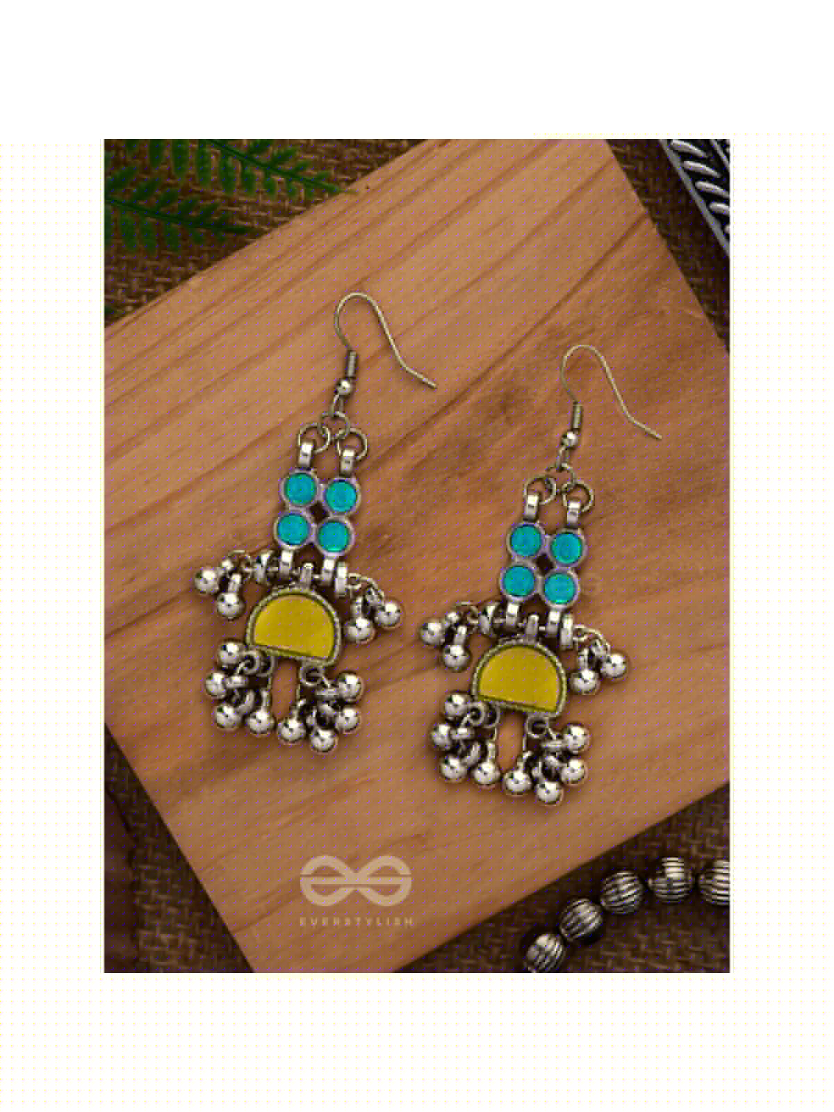 Daybreak Drizzle - Silver Enamelled Earrings