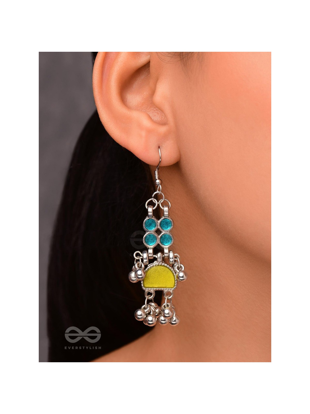 Daybreak Drizzle - Silver Enamelled Earrings