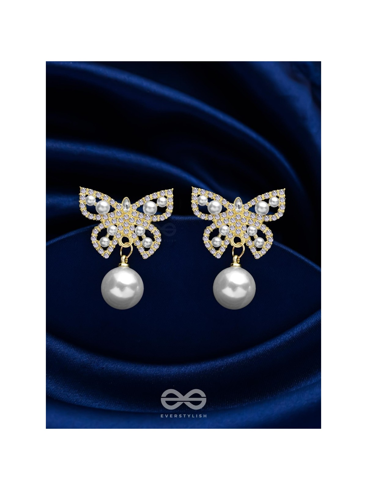 FLY HIGH BUTTERFLY - GOLDEN EMBELLISHED EARRINGS