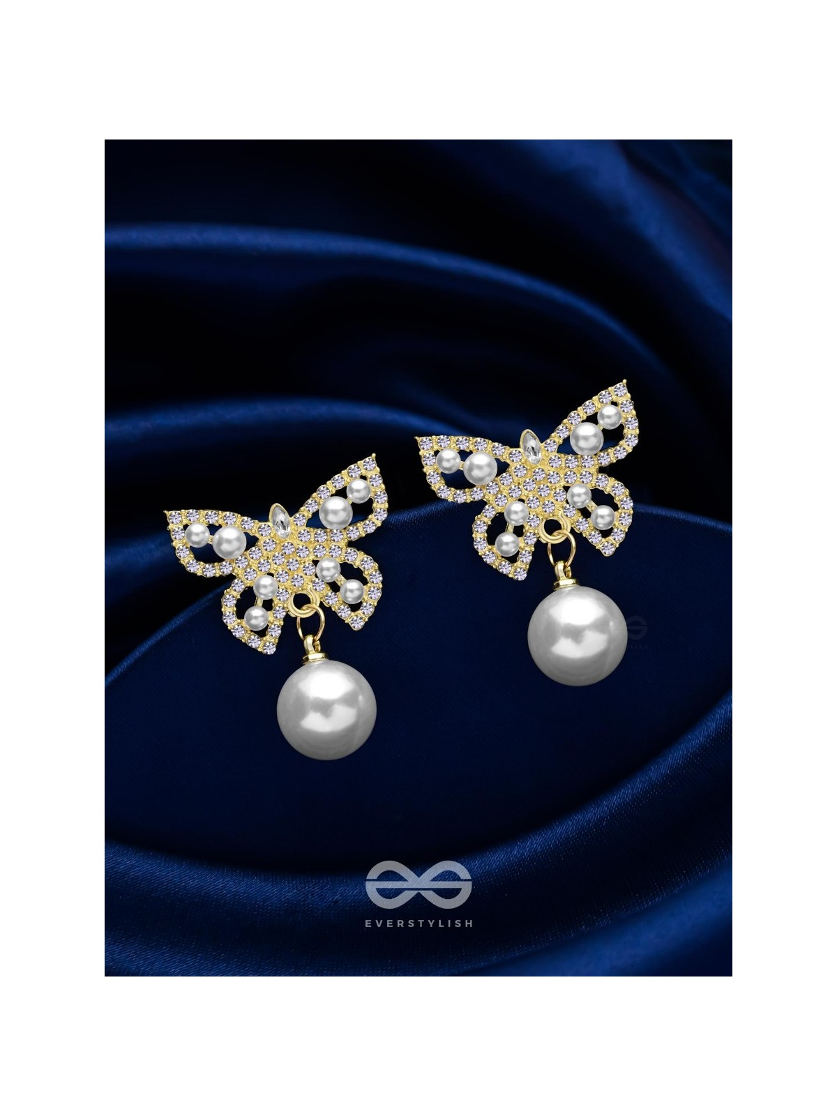 FLY HIGH BUTTERFLY - GOLDEN EMBELLISHED EARRINGS