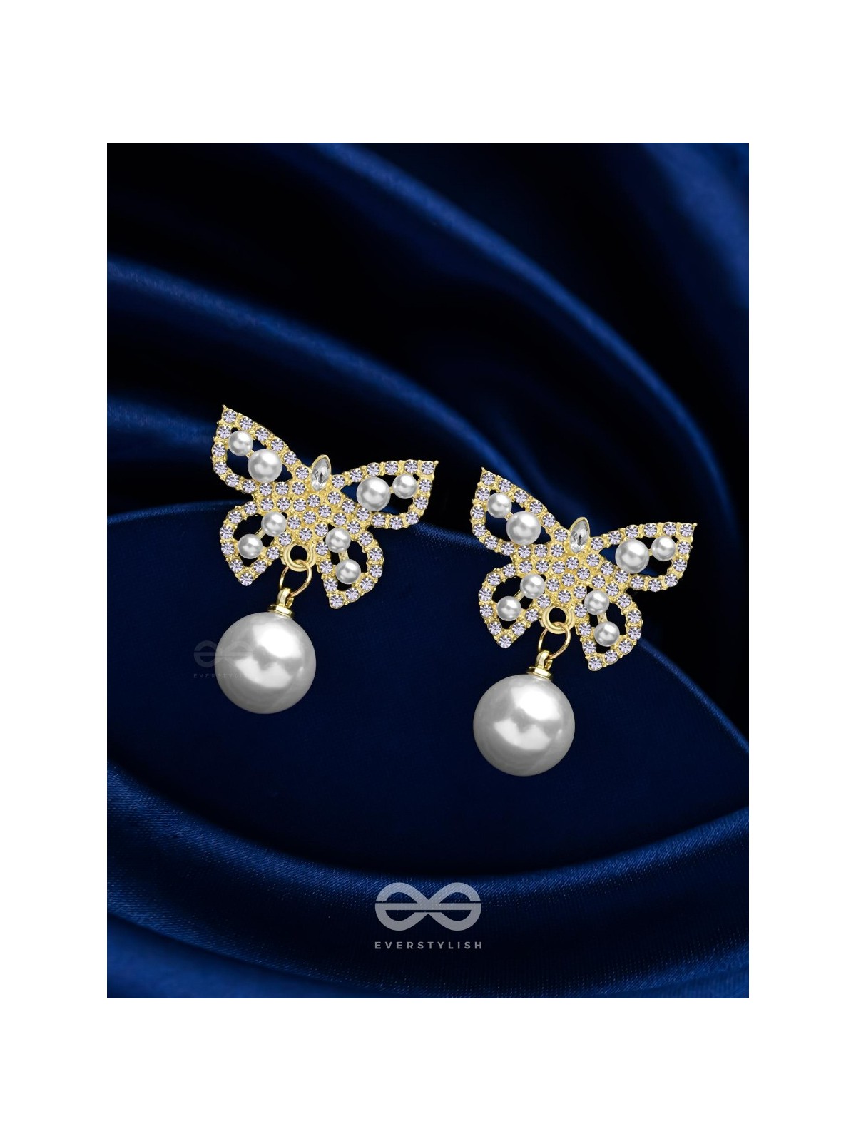 FLY HIGH BUTTERFLY - GOLDEN EMBELLISHED EARRINGS