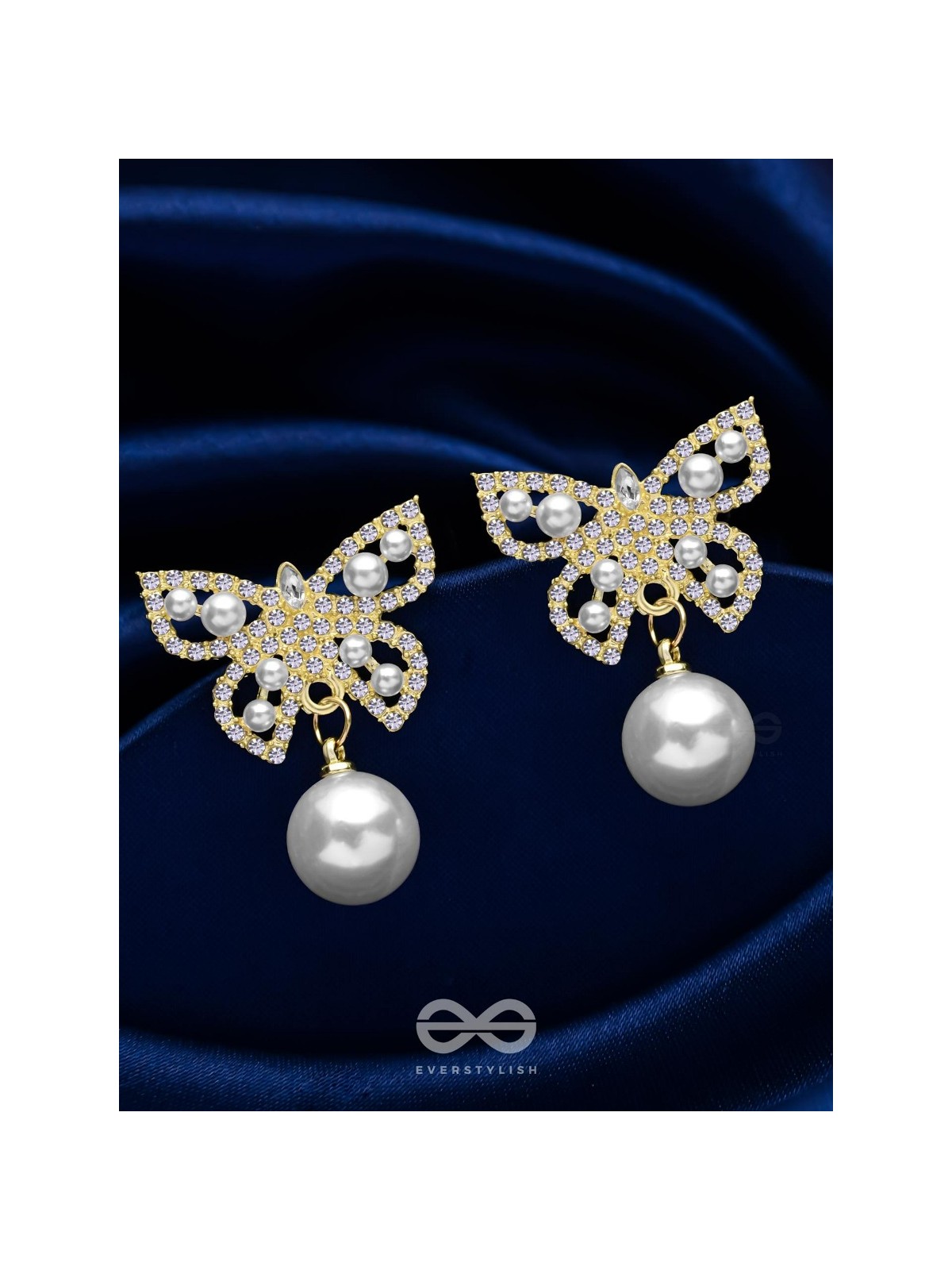 FLY HIGH BUTTERFLY - GOLDEN EMBELLISHED EARRINGS