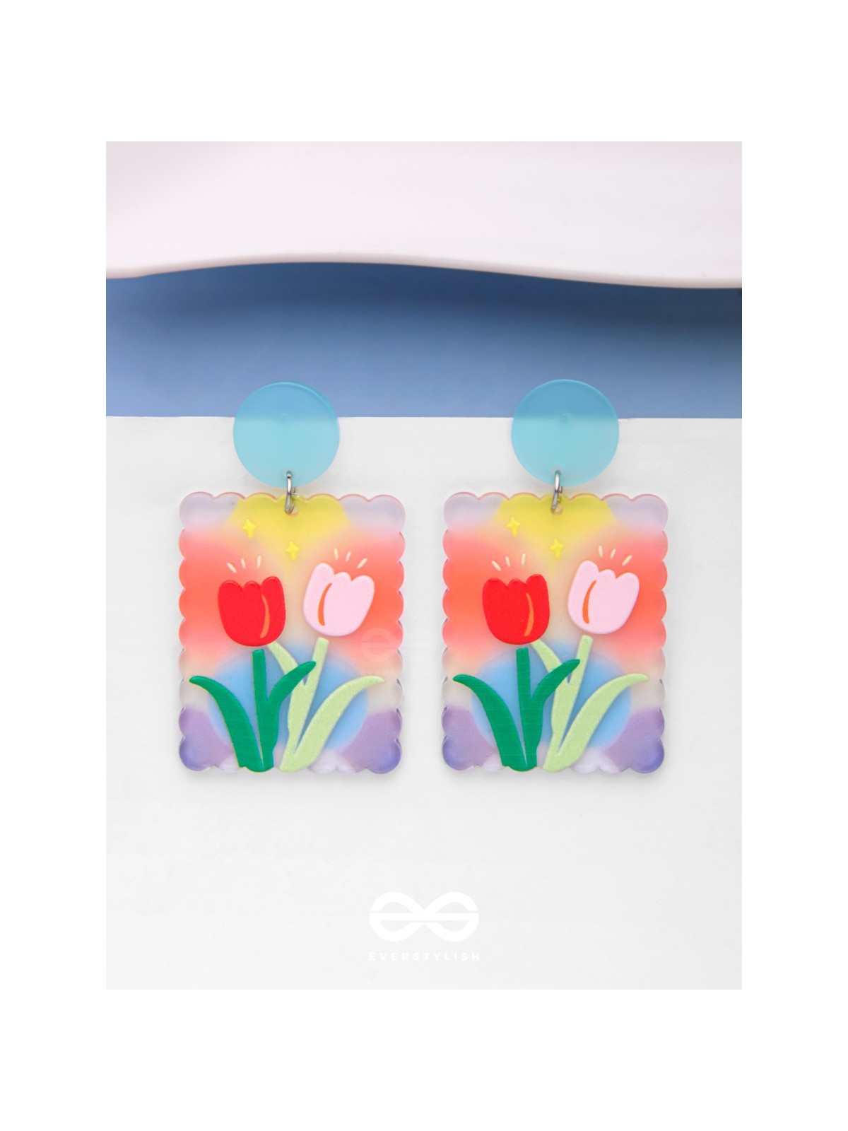 TULIP LOVE AFFAIR - MULTICOLOR ACRYLIC EARRINGS