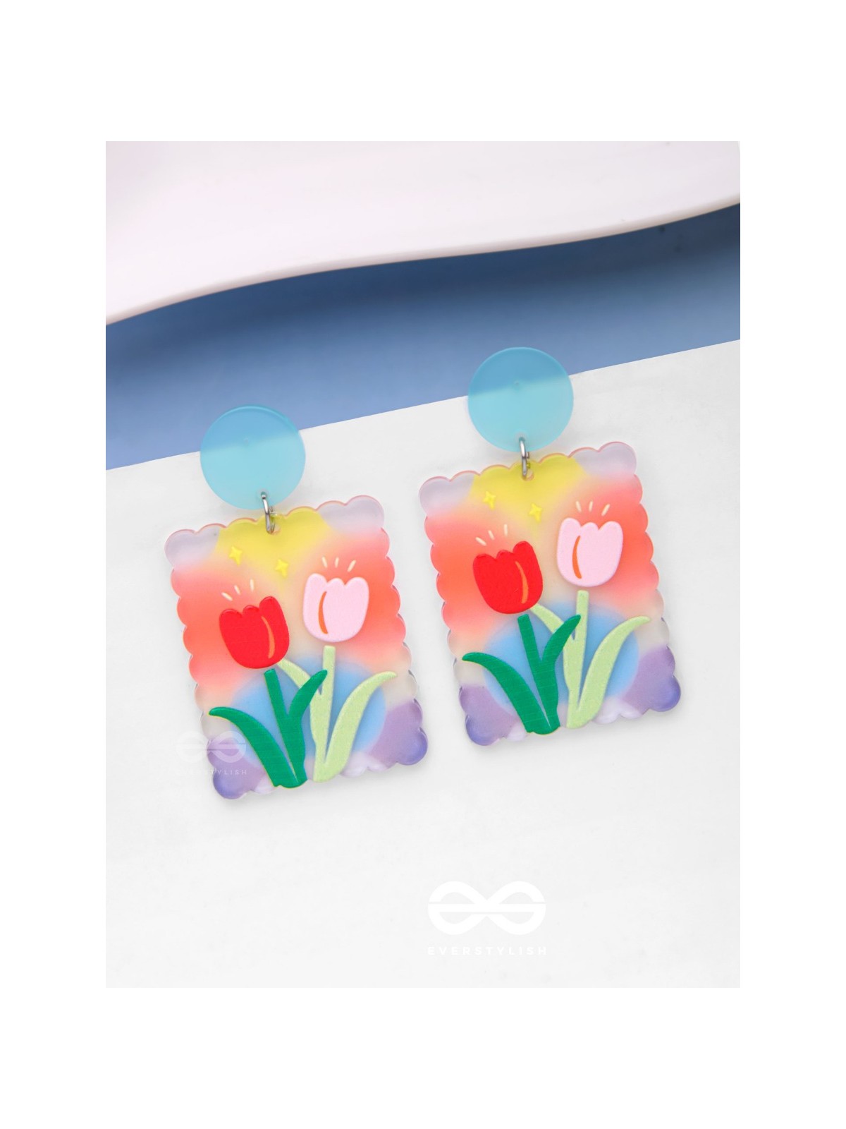 TULIP LOVE AFFAIR - MULTICOLOR ACRYLIC EARRINGS