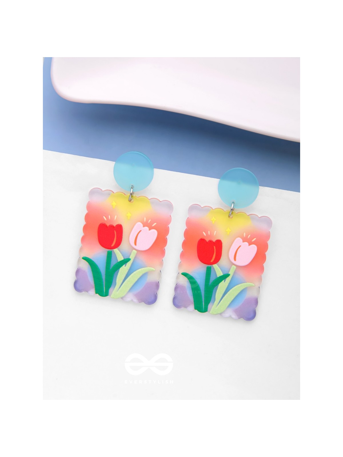 TULIP LOVE AFFAIR - MULTICOLOR ACRYLIC EARRINGS