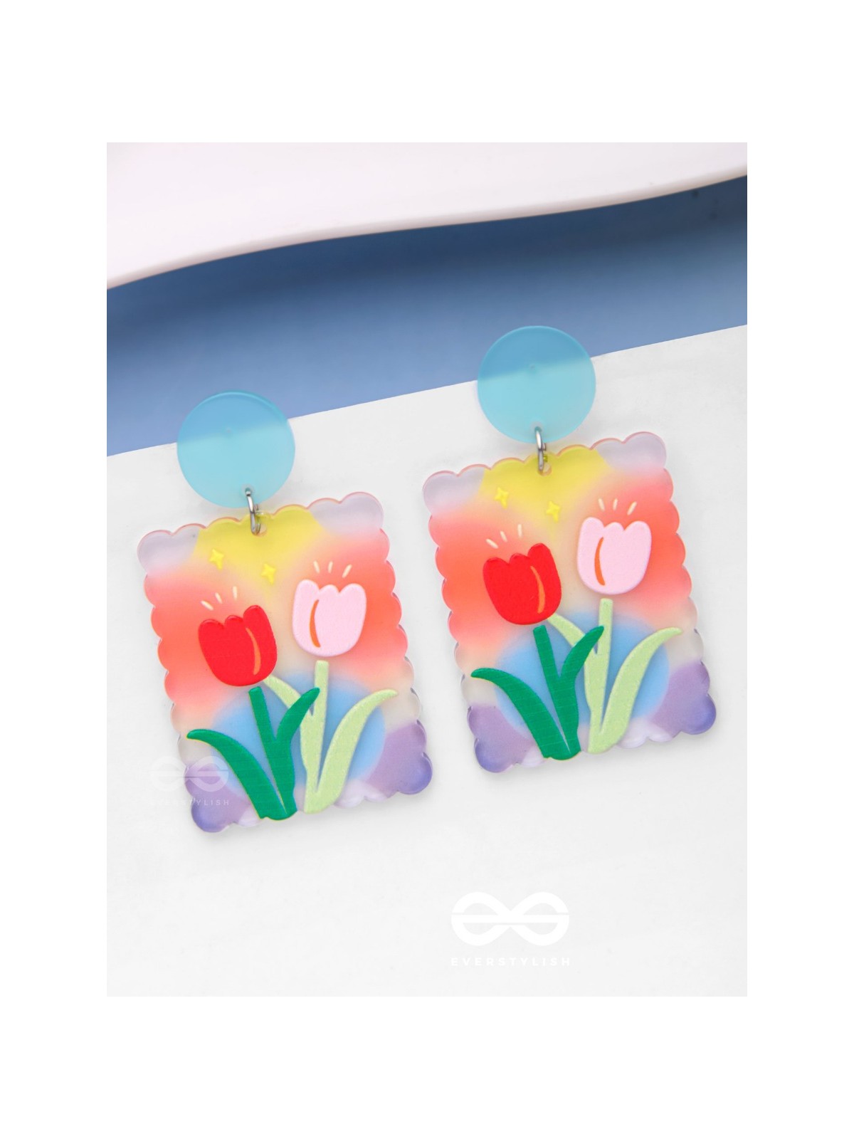 TULIP LOVE AFFAIR - MULTICOLOR ACRYLIC EARRINGS