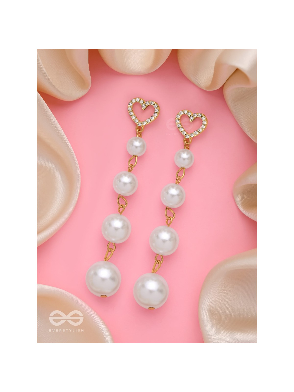 THE DRIPPIN HEARTS - GOLDEN EMBELLISHED EARRINGS
