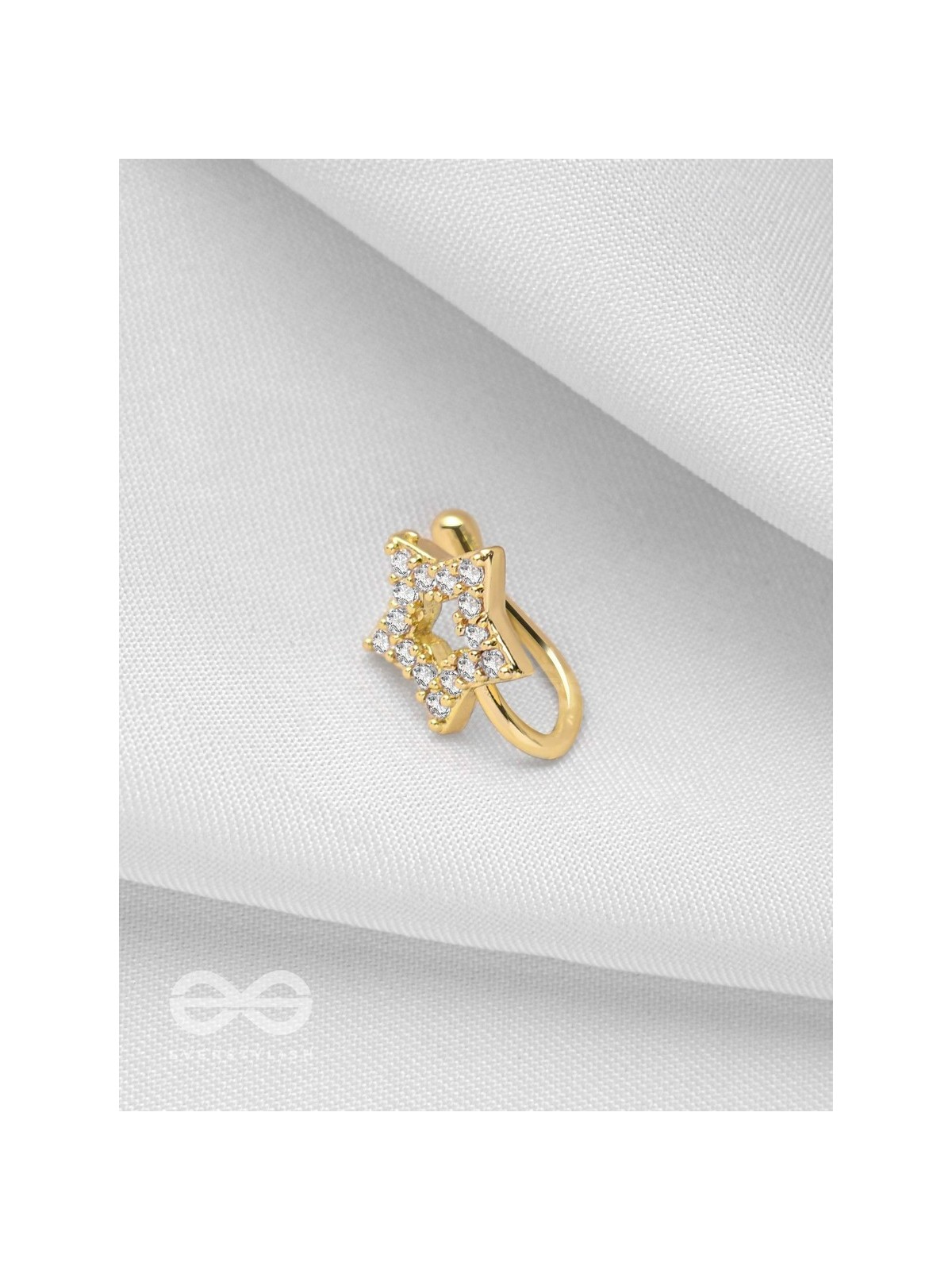 SPARKLIN' STAR - GOLDEN CZ NOSERING