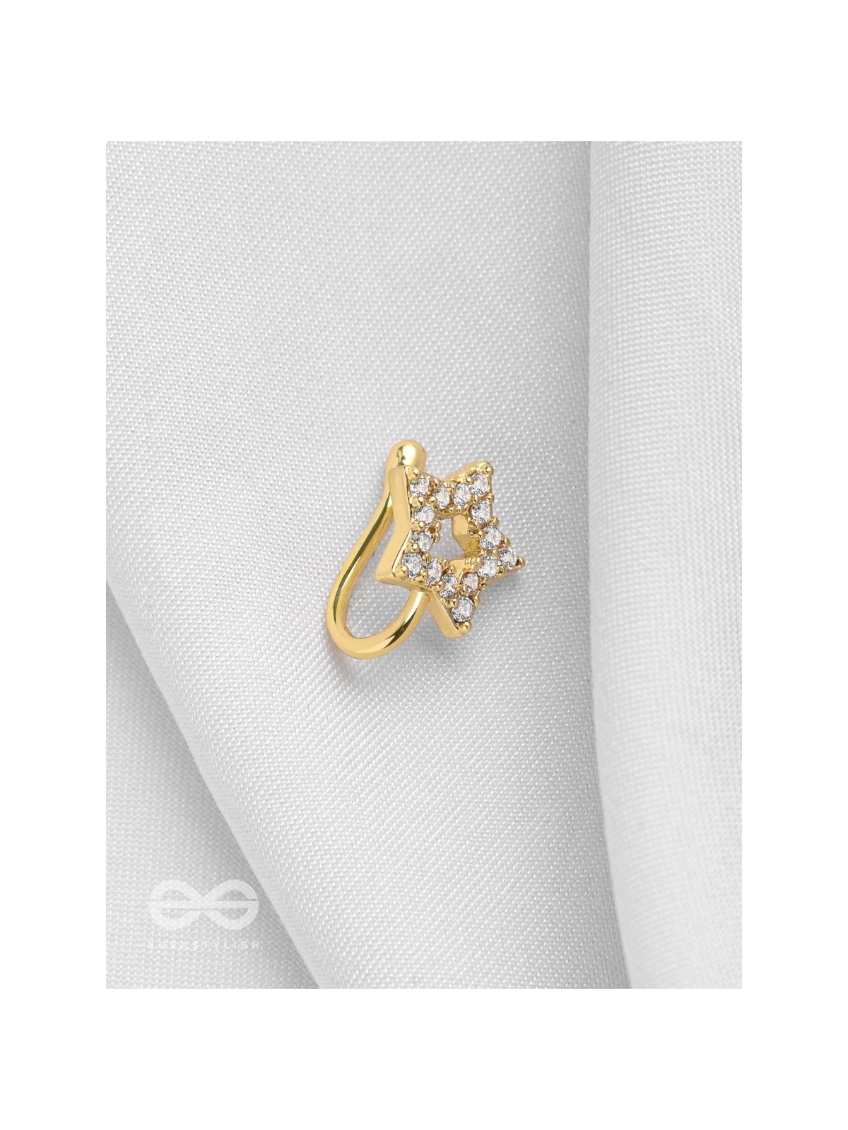 SPARKLIN' STAR - GOLDEN CZ NOSERING