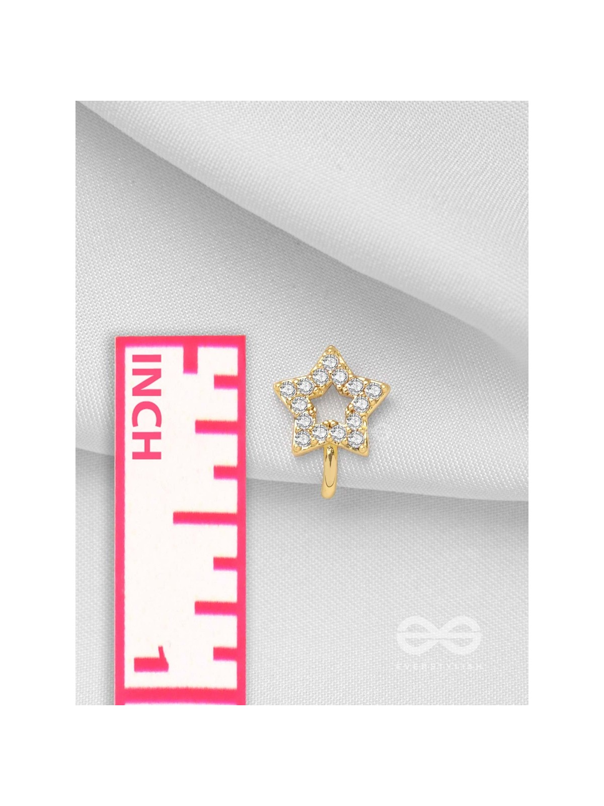 SPARKLIN' STAR - GOLDEN CZ NOSERING