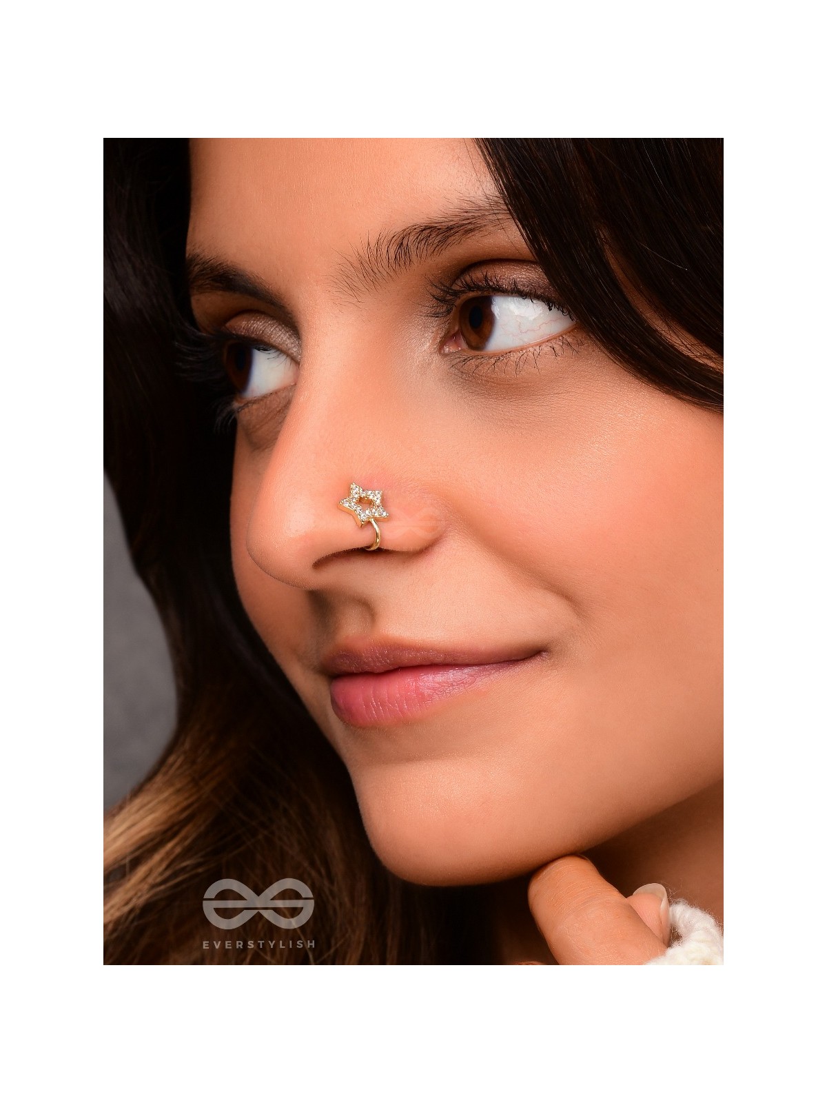 SPARKLIN' STAR - GOLDEN CZ NOSERING