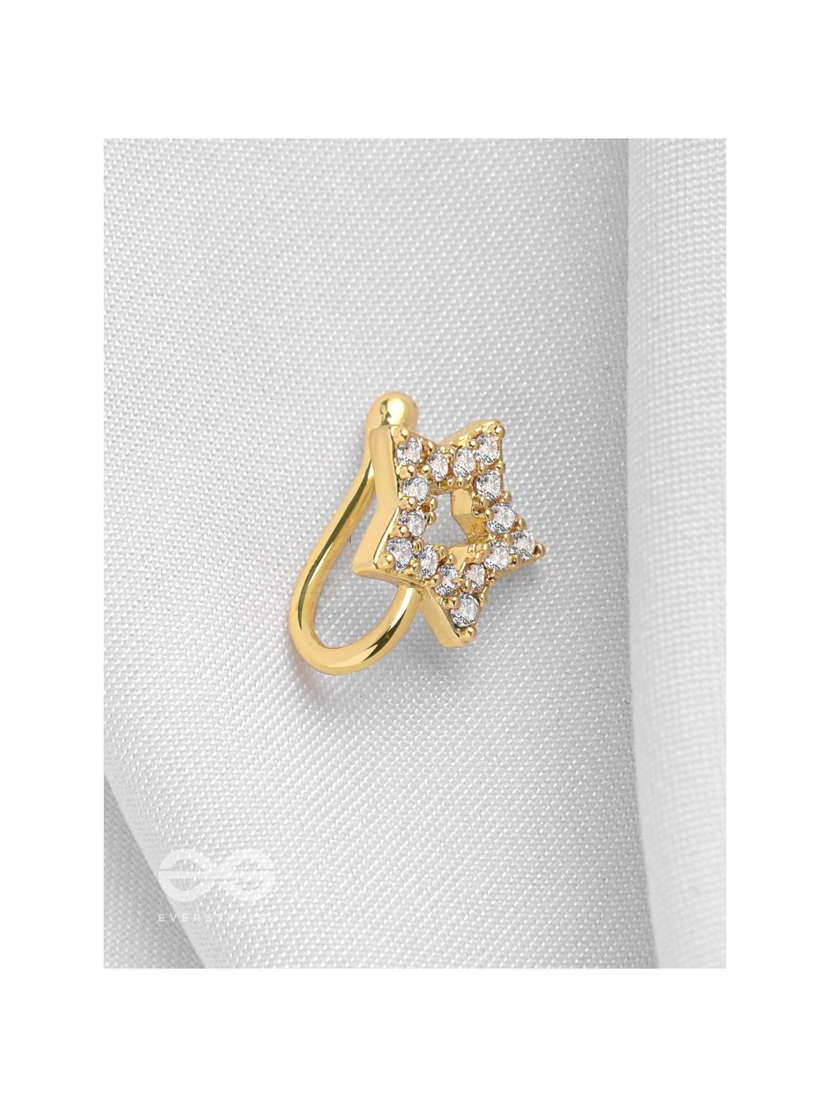 SPARKLIN' STAR - GOLDEN CZ NOSERING